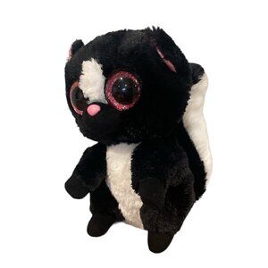 TY Beanie Boos Flora the Skunk 6" Plush Pink Glitter Eyes Stuffed Animal Toy